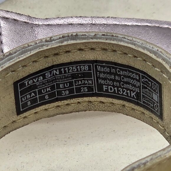 Teva Flatform Womens 8 Platform Sandals Universal Metallic Shimmer Multi Strappy - Picture 7 of 13